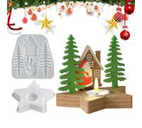 Creative Resin Molds - Christmas Silicone Tools for Craft Projects | Reusable Non Stick with Candle Holder Wax Design, Plaster Home Decor Party Table Centerpiece Office School Mantel Desk