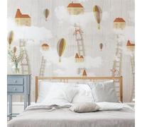 Creative Retro Art Cartoon Rabbit House 3D Papel Pintado Pared Fácil Instalación Oficina Sala Estar Sofá Dormitorio TV Fondos Decoración-430cm×300cm