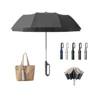 Creative Ring Buckle Windproof Reinforced Umbrella, Portable Automatic Folding Travel Umbrella with Carabiner Handle, UPF 50+ Sun & Rain Protection for Commuting and Daily Use (D,Diameter 105 cm)