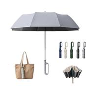 Creative Ring Buckle Windproof Reinforced Umbrella, Portable Automatic Folding Travel Umbrella with Carabiner Handle, UPF 50+ Sun & Rain Protection for Commuting and Daily Use (B,Diameter 105 cm)