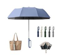 Creative Ring Buckle Windproof Reinforced Umbrella, Portable Automatic Folding Travel Umbrella with Carabiner Handle, UPF 50+ Sun & Rain Protection for Commuting and Daily Use (C,Diameter 105 cm)