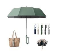 Creative Ring Buckle Windproof Reinforced Umbrella, Portable Automatic Folding Travel Umbrella with Carabiner Handle, UPF 50+ Sun & Rain Protection for Commuting and Daily Use (E,Diameter 105 cm)