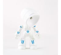 Creative Robot Lámpara de mesa inalámbrica LED Luz nocturna Brazos ajustables Piernas Iluminación de estado de ánimo amigable para los ojos para niños Dormitorio Decoración de escritorio (Blanco)