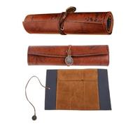 Creative Roll Up Leather Pencil Pirate Treasure Map Pattern Pen Case Makeup Brushes Holder for School Work Office H8WD(3)