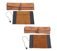 Creative Roll Up Leather Pencil Pirate Treasure Map Pattern Pen Case Makeup Brushes Holder for School Work Office H8WD(1)