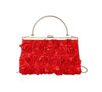 Creative Rose Designs - Bolso de noche con correa de cadena para eventos de novia o baile de graduación, Red, One Size