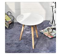 Creative Round Nordic Wood Coffee Table Storage Tea Fruit Service Plate Tray Bed Home Table Living Room Table Sofa Side (Color : White Small) (White Large)