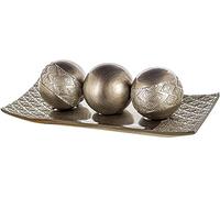 Creative Scents Dublin - Juego de Bandeja Decorativa y Bolas de orbe, Cuenco Central con Bolas para Mesa de Comedor, Kit de esferas Decorativas rústicas para Sala de Estar, Mesa de café, Caja de