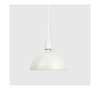 Creative Semi-Circular Pendant Light Iron Metal Industrial Chandeliers E27 Single Head Hanging Lamp Decorative Lighting Fixtures for Restaurant Bar Coffee Shop (Color : White, Size : 60 cm/23