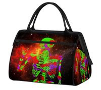 Creative Skull Galaxy Space Travel Duffle Bag for Women Men Kids Girls Galaxy Weekend Overnight Bags 24L Holdall Tote Cabin Bag for Sports Gym Yoga, color, 24 L, Organizador de bolsas