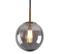 Creative Spherical Glass Pendant Lamp, G9 Source Ceiling Light Fixtures, Nordic Industrial Style Chandelier, Living Room Bedroom Bar Decoration Hanging Light(Ash Grey)