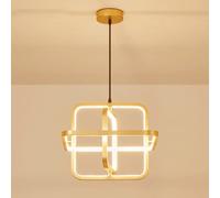Creative Square Line Pendant Light, Metal Dining Room Lighting Hanging Lamp, LED Corridor Chandeliers, Adjustable Kitchen Island Suspension Lamps