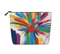 Creative Strokes - Bolsa de maquillaje de una sola capa resistente al agua con cremallera para tus necesidades diarias o de viaje, color negro, talla única, Black, Talla única