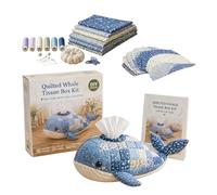 Creative Tissue Box Sea Animal Sewing Kit, Quilted Sea Animal Tissue Box DIY Kit | For Women Beginners Bathroom Office Home Bedroom Desk Vanity Living Room
