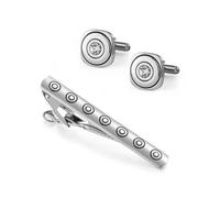 Creative tit clip geminglink set de manga plateada de manga de diamantes círculo collar clip accesorios de personalidad para hombres