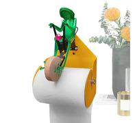 Creative Toilet Paper Holder - Fun Bathroom Wall Decoration Gift Featuring A Cycling Frog Figurine | Whimsical Bicycle Riding Animal Tissue Dispenser and Novelty Commode Accessory | Artistic Wall-