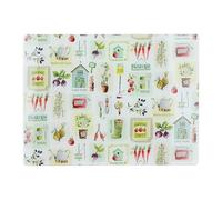 Creative Tops Herb Garden Protector de superficie de trabajo de cristal, tabla de cortar multifuncional de cristal templado, tabla para servir con diseño de hierbas, 40 x 30 cm