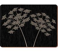 CREATIVE TOPS Juego de 4 manteles Individuales, Parte Posterior de Corcho, diseño de vinos, Madera, Negro, Large Placemats