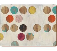 CREATIVE TOPS Juego de 4 manteles Individuales Parte Trasera de Corcho, diseño Retro de Lunares, tamaño Grande, Madera, Multicolor, 0.5 x 29 x 40 cm, 4