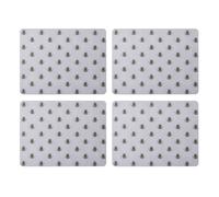 Creative Tops Juego de 4 manteles Individuales rectangulares con diseño de Abeja campestre, Parte Trasera de Corcho Gris, Resistentes al Calor, Resistentes a Las Manchas, 30 x 22 cm