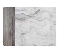CREATIVE TOPS Manteles Individuales Estampados con Reverso de Corcho, Blanco y Gris, Medium Placemats, 6
