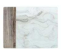 CREATIVE TOPS Protector de encimera de cristal, 40 x 30 cm, color Blanco y Gris