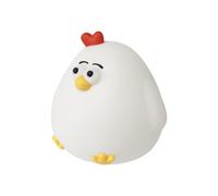Creative Touch Lumi Buddyz Babs The Chicken - Luz nocturna de silicona suave y exprimible para niños con 2 niveles de brillo, temporizador de 30 minutos, carga USB-C y uso inalámbrico, 12 cm