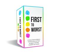 Creative Toys First To Worst - Jogo de Tabuleiro Cooperativo e Multigeracional - Party Game de Cartas para Família e Amigos - Inclui 290 Cartas de Tópicos e Blocos de Pontuação - +2 Jogadores, 8+ Anos