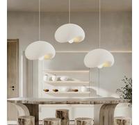 Creative Triple E27 - Lámpara japonesa Wabi-Sabi en forma de nube, moderna lámpara de mesa blanca para dormitorios, salas de estar y comedores, diseño único para un ambiente acogedor