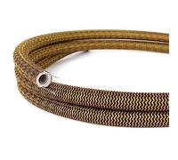 Creative-Tube, Tubo flexible diámetro 20 mm, revestido de tela RZ24 Efecto Seda Oro y Negro