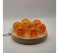 Creative Visualization lamp Lámpara de 7 bolas de dragón, 7 bolas de dragón de cristal con base de madera y LED, decoración de colección para fans de anime