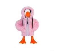 Creative Wear para ganso de escritorio de 7 pulgadas con capucha blanca y cremallera frontal para traer un elemento alegre a la organización del escritorio (rosa)