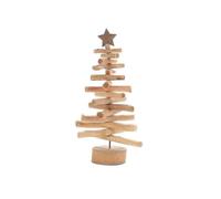 Creative Wooden Christmas Tree Ornament European Style Decorative Xmas Tree for Home Living Room Bedroom Office Decor Size L