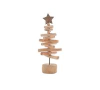 Creative Wooden Christmas Tree Ornament European Style Decorative Xmas Tree for Home Living Room Bedroom Office Decor Size M