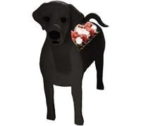 Creative Wooden Planter Animal Resin Flowerpot Cartoon Pet Dog Flower Pot, Labrador Shape Plant Container Holder, for Flower Cactus Air Plants, Home Decor Gift(Black)