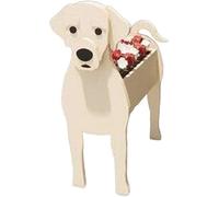 Creative Wooden Planter Animal Resin Flowerpot Cartoon Pet Dog Flower Pot, Labrador Shape Plant Container Holder, for Flower Cactus Air Plants, Home Decor Gift(Yellow)