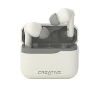 CREATIVE Zen Air Plus Auriculares internos inalámbricos auténticos y Ligeros con Bluetooth Audio LE, cancelación Activa de Ruido híbrida, Modo Ambiente, hasta 32 Horas de reproducción Total (Crema)