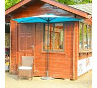 Creative2.7m Outdoor Sun Umbrella Against The Wall Garden Parasol Patio Half Side Umbrella with Crank 38mm Tilt Pole EU