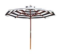 CreativeOutdoor Parasol &; 2.7m Patio Folding Sun Umbrella Large Striped Garden Wooden Parasols Umbrellas Commercial WA