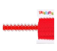 Creativery Cinta de encaje de 15 mm x 10 m, colores a elegir, no destiñe y lavable, ribete de encaje vintage para bodas, ribetes y cintas para coser, decorar manualidades, color rojo 250