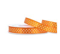 Creativery Rollo de cinta de raso (25 m, 12 mm, con puntos), color naranja