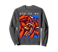 Creatividad, libertad, felicidad con símbolos coreanos Sudadera
