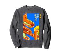 Creatividad, libertad, felicidad con símbolos coreanos Sudadera