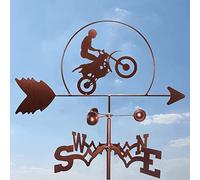Creatividad Motocicleta Veleta de Metal Veleta de Hierro para Exteriores Patio Dirección de la Veleta Indicador de dirección de Velocidad del Viento Veleta Decorativa Jardín Montaje en Patio