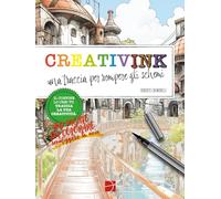 CreativInk: una traccia per rompere gli schemi: Coloring Book for Adults - Original Ink Tracing Concept: Transform Pre-Colored Pages with Black Pen Lines for a Unique Relaxing Creative Experience