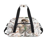Creativity - Bolsas de lona de mármol para niñas y niños, diseño de calavera de mármol durante la noche, bolsa de viaje de 24 L, bolsa de deporte para gimnasio, bolsa de transporte, color, 24 L,