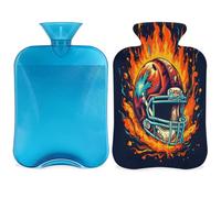 Creativity - Botella de agua caliente con funda para casco de fútbol americano de gran capacidad de 2 l, bolsa de agua para noches acogedoras, alivio del dolor, espalda, cuello y hombros