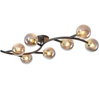 Creativity Branch Glass Globes Ceiling Light Fixture Adjustable Height Pendant Light for Bedroom Living Room-Smoke Gray 3 Head (Smoke Gray 7 head)