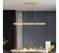 Creativity Linear Dimmable LED Pendant Light Aluminum Hanging Fixture in Matte Black Finish Living Room Chandelier with Adjustable Cord