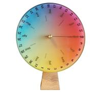 Creativity Perpetual Calendar Wooden,Manual Rotating Calendar,Display Month Week Day Date,3 Layer Transparent Acrylic Material,Solid Wood Base,for Home Office Desk Decor